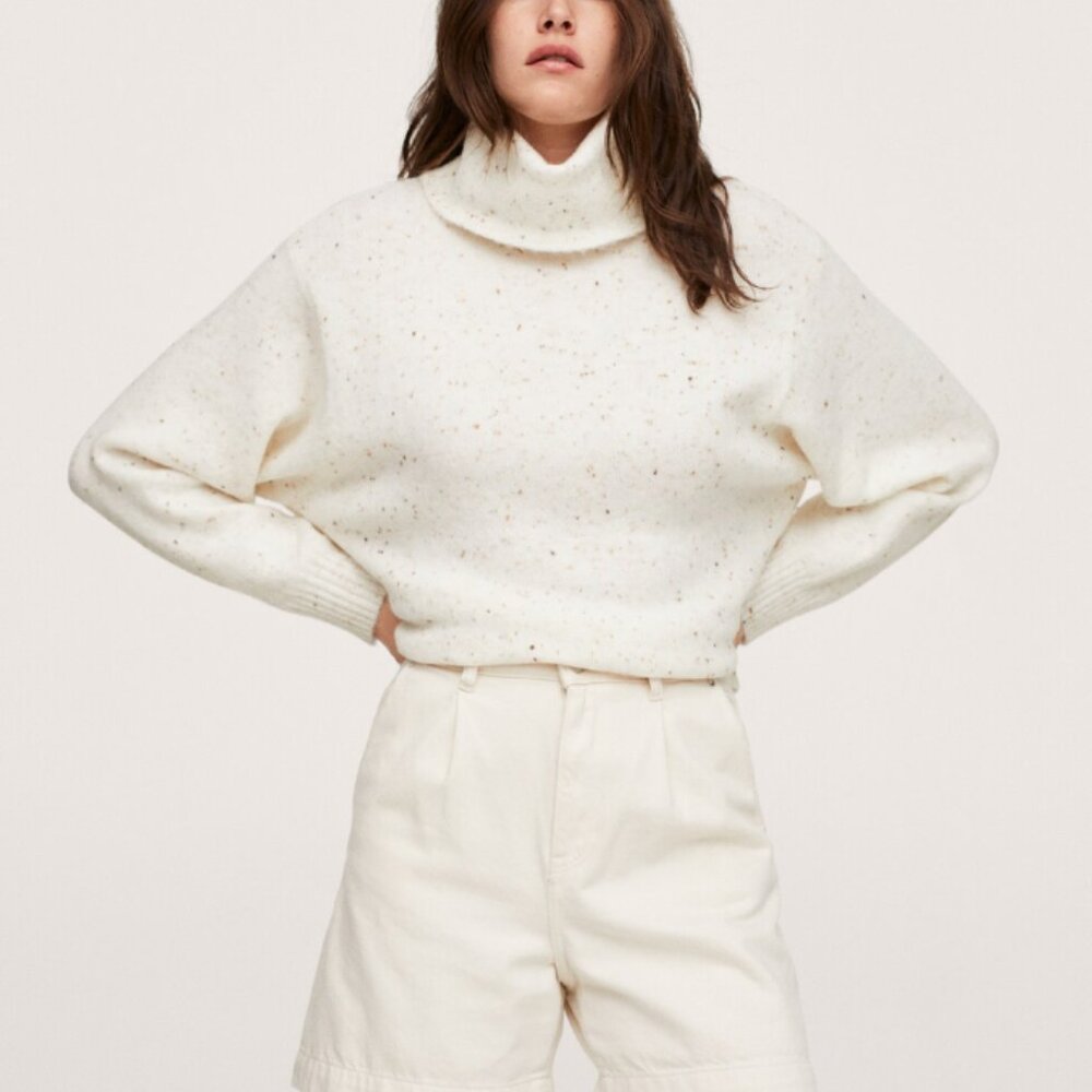 Mango Size M flecked knit sweater